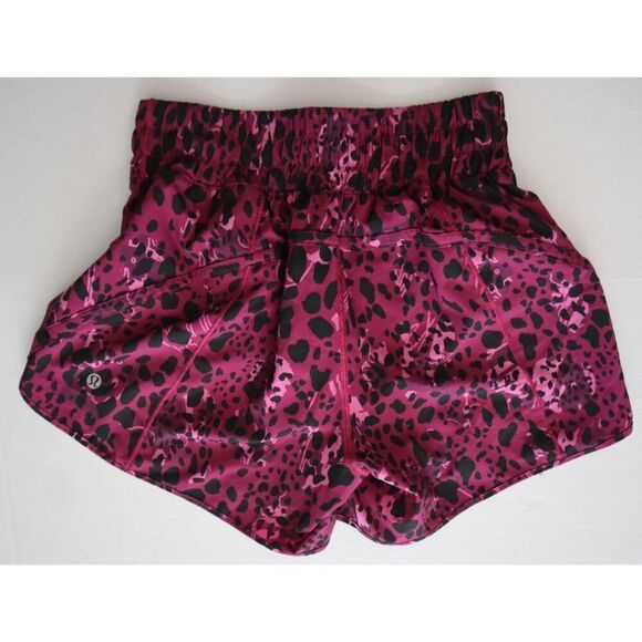 Lululemon 3-Pc Set Sz 6/4 Cheetah Camo Magenta/Purp Sculpt Tank Shorts Sport Bra - Picture 15 of 16